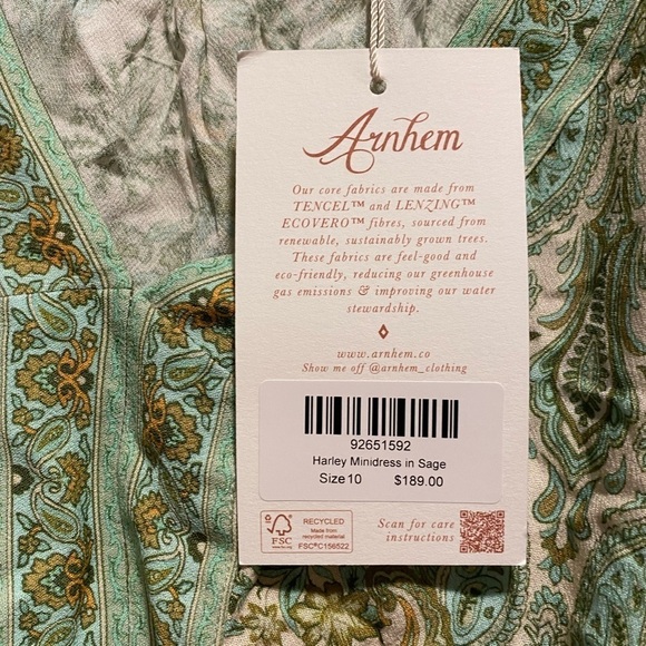 Arnhem Harley mini dress in sage - Picture 3 of 5